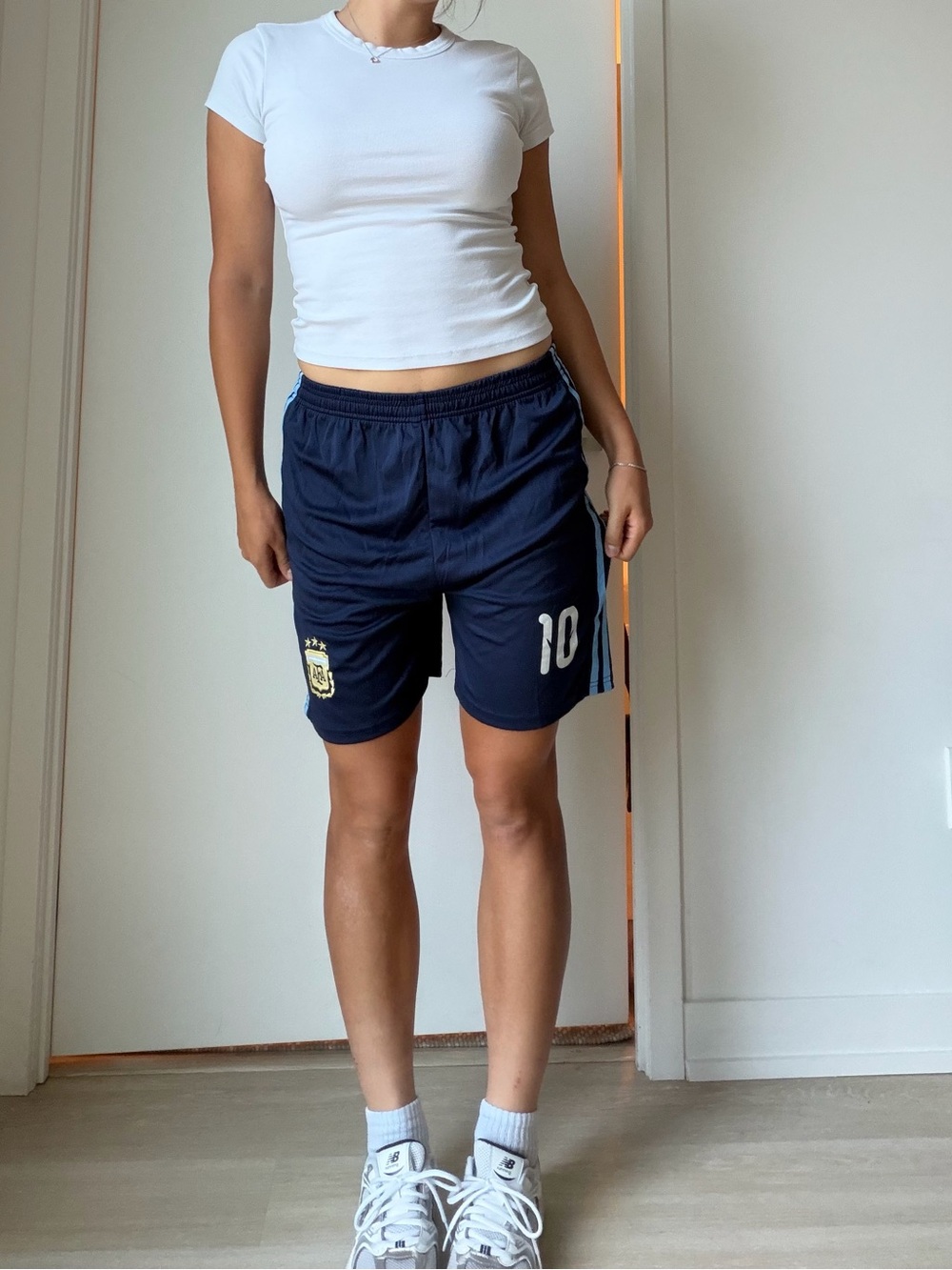 Argentina Navy Blue Athletic Soccer Shorts